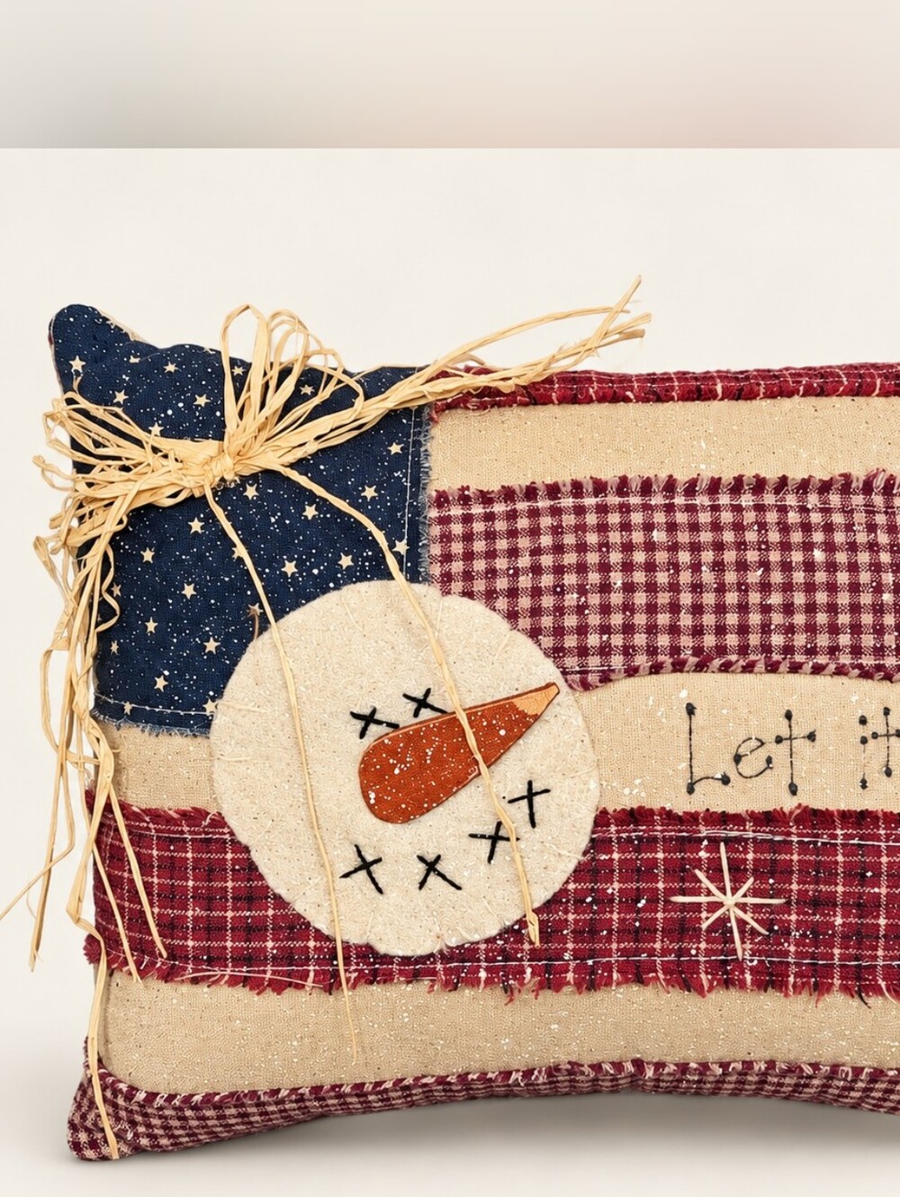 pillow featuring an Americana snowman